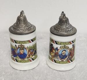 Vintage BMF Schnapskrugerl Miniature Beer Steins Set of 2-Tall 3.8"